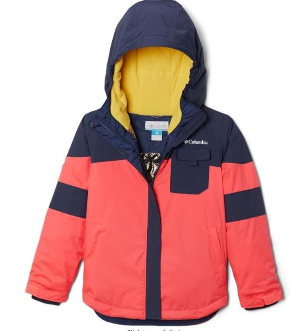 Columbia Kids Mighty Mogul II Jacket Coat, Small 7/8, Dark Pink/Navy, Ski/Snow